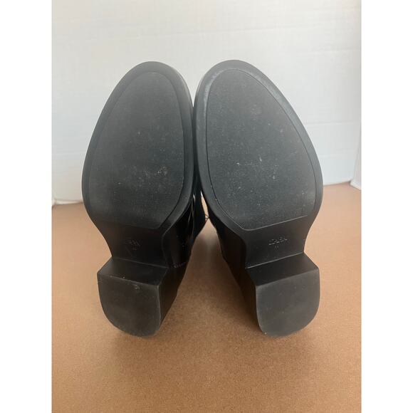 NWOT Zara Black Vegan Patent Leather Chelsea Sock Pull On Round Toe Ankle Boot 7 - Picture 10 of 11